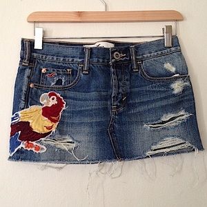 NWOT "Parrot" Denim Blue Jean Mini Skirt Size 0